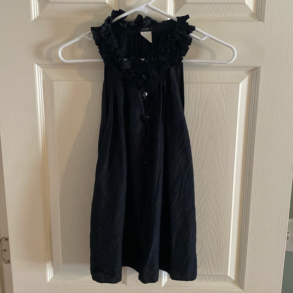 J. Crew black silk blouse, size large